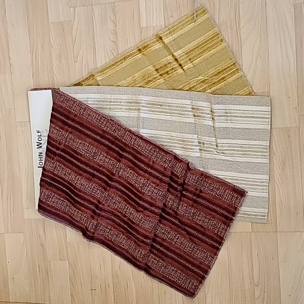 Beautiful Dante 3 Pieces 93% Rayon Fabric Gold, Champagne, Burgundy 27"× 12 1/2"